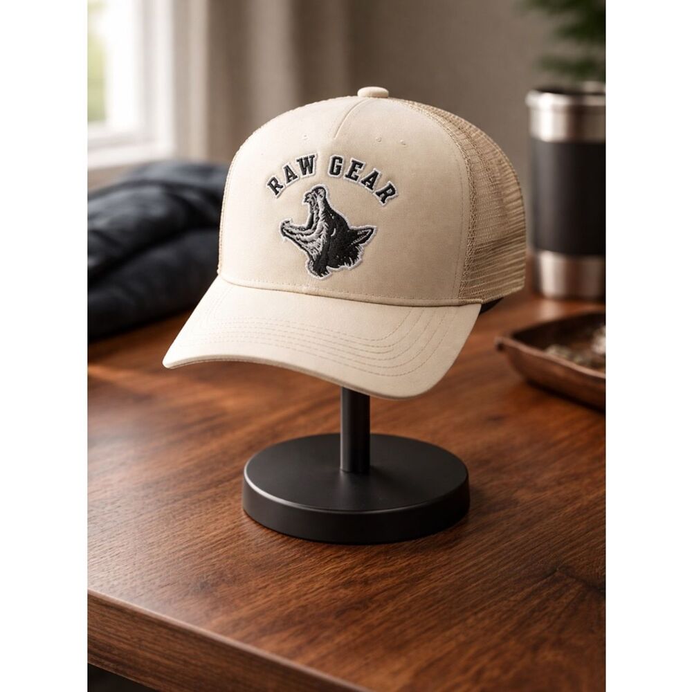 NWT Raw Gear Off White Doberman Pack Logo Trucker Hat Baseball Cap - Snap Back